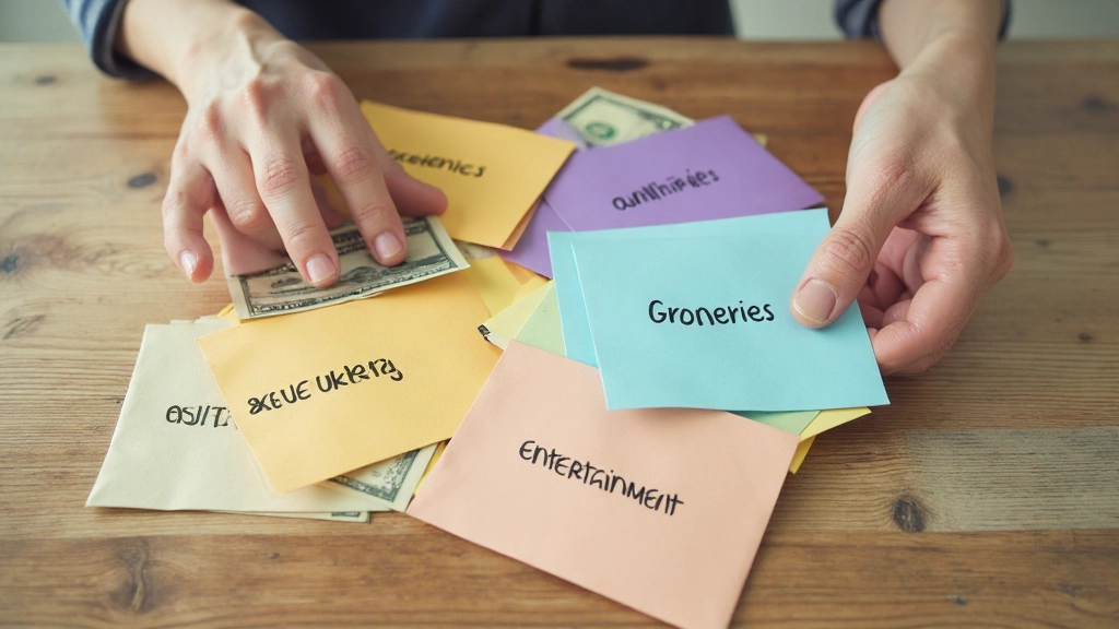 Разноцветные конверты с деньгами для системы конвертов