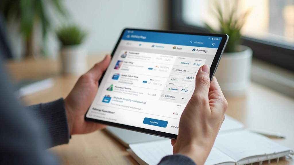 Планшет с приложением для автоматизации платежей и финансовой аналитики на столе